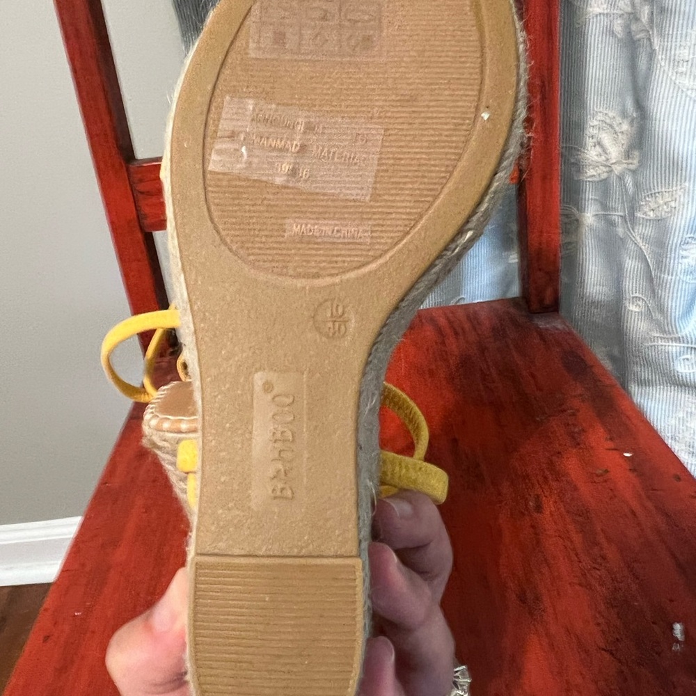 Yellow Bamboo wedges. - Picture 4 of 4